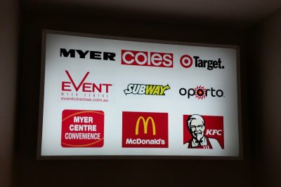 Directory sign, Franchise sign, retail sign, shopping centre sign, wayfinding sign